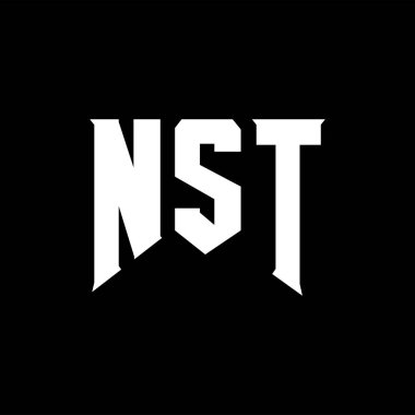 Teknoloji şirketi için NST mektup logosu tasarımı. NST logo tasarımı siyah ve beyaz renk kombinasyonu. NST logosu, NST vektörü, NST tasarımı, NST simgesi, NST alfabesi. NST tipografi logosu tasarımı.