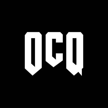 Teknoloji şirketi için OCQ harf logosu tasarımı. OCQ logo tasarımı siyah ve beyaz renk kombinasyonu. OCQ logosu, OCQ vektörü, OCQ dizaynı, OCQ simgesi, OCQ alfabesi. OCQ tipografi logosu tasarımı.