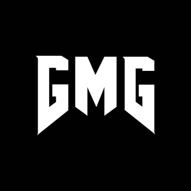 Teknoloji şirketi için GMG harf logosu tasarımı. GMG logo tasarımı siyah ve beyaz renk kombinasyonu. GMG logosu, GMG vektörü, GMG tasarımı, GMG simgesi, GMG alfabesi. GMG tipografi logo tasarımı.
