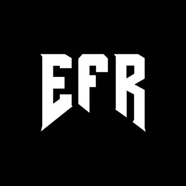 Teknoloji şirketi için EFR harf logosu tasarımı. EFR logo tasarımı siyah ve beyaz renk kombinasyonu. EFR logosu, EFR vektörü, EFR tasarımı, EFR simgesi, EFR alfabesi. EFR tipografi logosu tasarımı.
