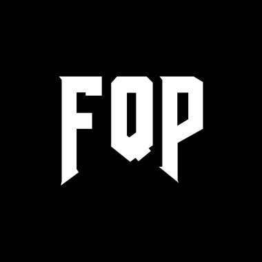Teknoloji şirketi için FQP harf logosu tasarımı. FQP logo tasarımı siyah ve beyaz renk kombinasyonu. FQP logosu, FQP vektörü, FQP tasarımı, FQP simgesi, FQP alfabesi. FQP tipografi logosu tasarımı.
