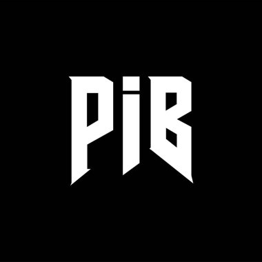 Teknoloji şirketi için PIB harf logosu tasarımı. PIB logo tasarımı siyah ve beyaz renk kombinasyonu. PIB logosu, PIB vektörü, PIB tasarımı, PIB simgesi, PIB alfabesi. PIB tipografi logosu tasarımı.