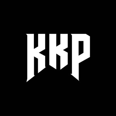Teknoloji şirketi için KKP harf logosu tasarımı. KKP logo tasarımı siyah ve beyaz renk kombinasyonu. KKP logosu, KKP vektörü, KKP tasarımı, KKP simgesi, KKP alfabesi. KKP tipografi logosu tasarımı.
