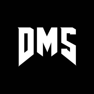 Teknoloji şirketi için DMS mektup logosu tasarımı. DMS logo tasarımı siyah ve beyaz renk kombinasyonu. DMS logosu, DMS vektörü, DMS tasarımı, DMS simgesi, DMS alfabesi. DMS tipografi logosu tasarımı.