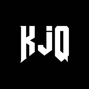 Teknoloji şirketi için KJQ harf logosu tasarımı. KJQ logo tasarımı siyah ve beyaz renk kombinasyonu. KJQ logosu, KJQ vektörü, KJQ tasarımı, KJQ simgesi, KJQ alfabesi. KJQ tipografi logosu tasarımı.
