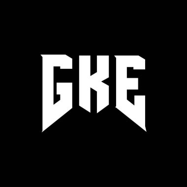 Teknoloji şirketi için GKE mektup logosu tasarımı. GKE logo tasarımı siyah ve beyaz renk kombinasyonu. GKE logosu, GKE vektörü, GKE tasarımı, GKE simgesi, GKE alfabesi. GKE tipografi logosu tasarımı.
