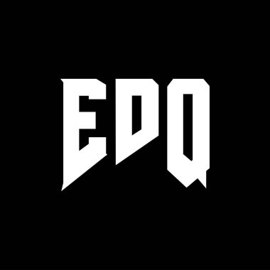 Teknoloji şirketi için EDQ mektup logosu tasarımı. EDQ logo tasarımı siyah ve beyaz renk kombinasyonu. EDQ logosu, EDQ vektörü, EDQ tasarımı, EDQ simgesi, EDQ alfabesi. EDQ tipografi logosu tasarımı.