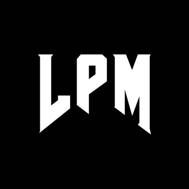 LPM letter logo design for technology company. LPM logo design black and white color combination. LPM logo, LPM vector, LPM design, LPM icon, LPM alphabet. LPM typography logo design. clipart