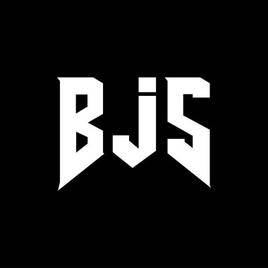 BJS letter logo design for technology company. BJS logo design black and white color combination. BJS logo, BJS vector, BJS design, BJS icon, BJS alphabet. BJS typography logo design. clipart