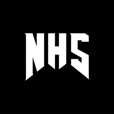 Teknoloji şirketi için NHS mektup logosu tasarımı. NHS logosu siyah ve beyaz renk kombinasyonu tasarladı. NHS logosu, NHS vektörü, NHS tasarımı, NHS simgesi, NHS alfabesi. NHS tipografi logosu tasarımı.