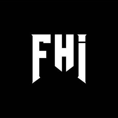 Teknoloji şirketi için FHI harf logosu tasarımı. FHI logo tasarımı siyah ve beyaz renk kombinasyonu. FHI logosu, FHI vektörü, FHI tasarımı, FHI simgesi, FHI alfabesi. FHI tipografi logosu tasarımı.