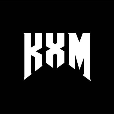 Teknoloji şirketi için KXM harf logosu tasarımı. KXM logo tasarımı siyah ve beyaz renk kombinasyonu. KXM logosu, KXM vektörü, KXM tasarımı, KXM simgesi, KXM alfabesi. KXM tipografi logosu tasarımı.