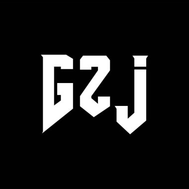 Teknoloji şirketi için GZJ harf logosu tasarımı. GZJ logo tasarımı siyah ve beyaz renk kombinasyonu. GZJ logosu, GZJ vektörü, GZJ tasarımı, GZJ simgesi, GZJ alfabesi. GZJ tipografi logo tasarımı.