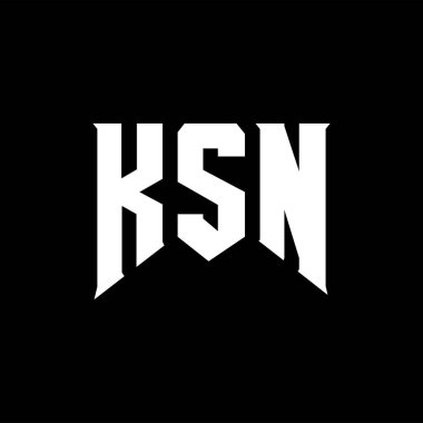 Teknoloji şirketi için KSN harf logosu tasarımı. KSN logo tasarımı siyah ve beyaz renk kombinasyonu. KSN logosu, KSN vektörü, KSN tasarımı, KSN simgesi, KSN alfabesi. KSN tipografi logosu tasarımı.