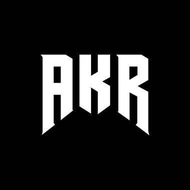 AKR teknoloji şirketi için harf logosu tasarımı. AKR logo tasarımı siyah ve beyaz renk kombinasyonu. AKR logosu, AKR vektörü, AKR tasarımı, AKR simgesi, AKR alfabesi. AKR tipografi logosu tasarımı.