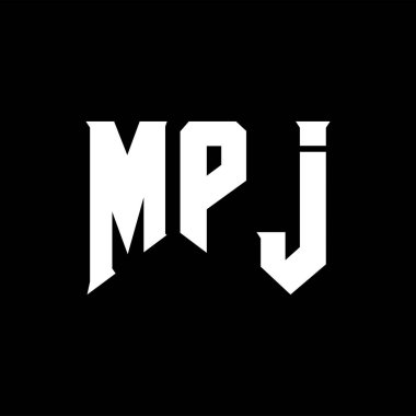 MPJ mektup logosu tasarımı teknoloji şirketi için. MPJ logo tasarımı siyah ve beyaz renk kombinasyonu. MPJ logosu, MPJ vektörü, MPJ tasarımı, MPJ simgesi, MPJ alfabesi. MPJ tipografi logosu tasarımı.