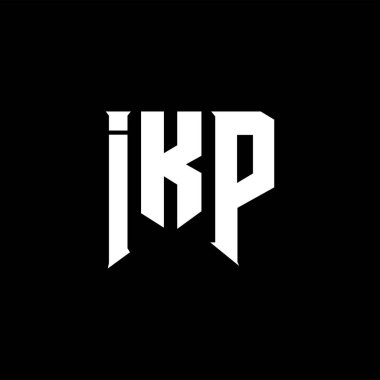 Teknoloji şirketi için IKP mektup logosu tasarımı. IKP logo tasarımı siyah ve beyaz renk kombinasyonu. IKP logosu, IKP vektörü, IKP tasarımı, IKP simgesi, IKP alfabesi. IKP tipografi logosu tasarımı.