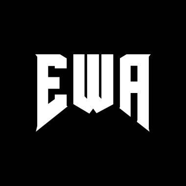 Teknoloji şirketi için EWA mektup logosu tasarımı. EWA logo tasarımı siyah ve beyaz renk kombinasyonu. EWA logosu, EWA vektörü, EWA tasarımı, EWA simgesi, EWA alfabesi. EWA tipografi logosu tasarımı.