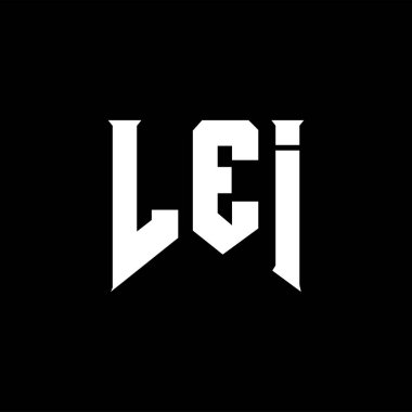 Teknoloji şirketi için LEI mektup logosu tasarımı. LEI logo tasarımı siyah ve beyaz renk kombinasyonu. LEI logosu, LEI vektörü, LEI tasarımı, LEI simgesi, LEI alfabesi. LEI tipografi logosu tasarımı.