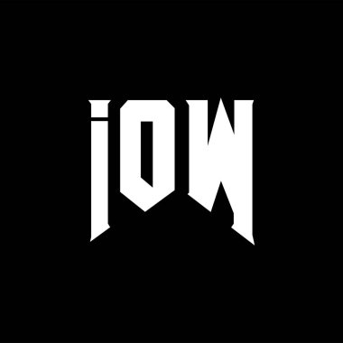 Teknoloji şirketi için IOW mektup logosu tasarımı. IOW logo tasarımı siyah ve beyaz renk kombinasyonu. IOW logosu, IOW vektörü, IOW tasarımı, IOW simgesi, IOW alfabesi. IOW tipografi logosu tasarımı.