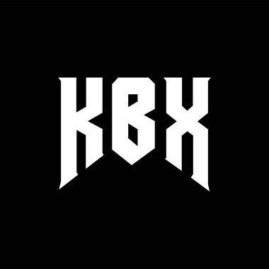Teknoloji şirketi için KBX harf logosu tasarımı. KBX logo tasarımı siyah ve beyaz renk kombinasyonu. KBX logosu, KBX vektörü, KBX tasarımı, KBX simgesi, KBX alfabesi. KBX tipografi logo tasarımı.