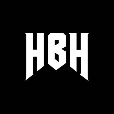 Teknoloji şirketi için HBH mektup logosu tasarımı. HBH logo tasarımı siyah-beyaz renk kombinasyonu. HBH logosu, HBH vektörü, HBH tasarımı, HBH simgesi, HBH alfabesi. HBH tipografi logosu tasarımı.