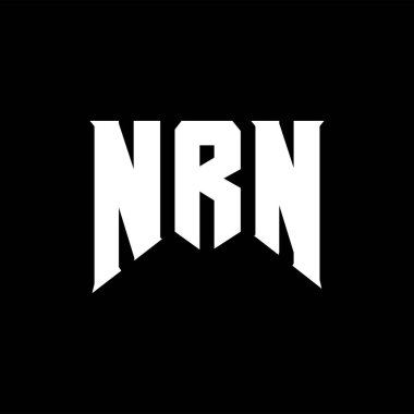 Teknoloji şirketi için NRN harf logosu tasarımı. NRN logo tasarımı siyah ve beyaz renk kombinasyonu. NRN logosu, NRN vektörü, NRN tasarımı, NRN simgesi, NRN alfabesi. NRN tipografi logosu tasarımı.