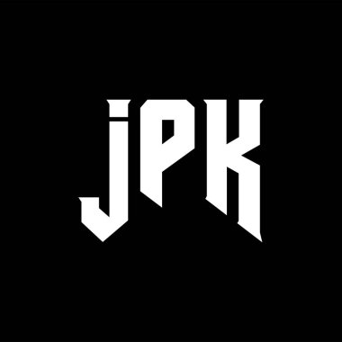 Teknoloji şirketi için JPK mektup logosu tasarımı. JPK logo tasarımı siyah ve beyaz renk kombinasyonu. JPK logosu, JPK vektörü, JPK tasarımı, JPK simgesi, JPK alfabesi. JPK tipografi logosu tasarımı.