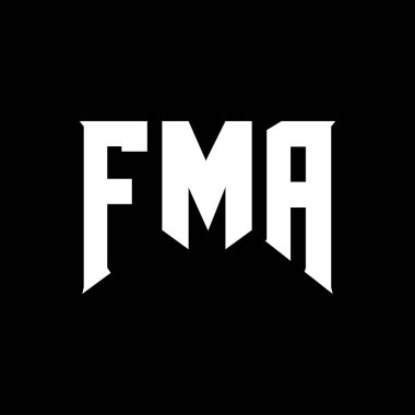 Teknoloji şirketi için FMA mektup logosu tasarımı. FMA logo tasarımı siyah-beyaz renk kombinasyonu. FMA logosu, FMA vektörü, FMA tasarımı, FMA simgesi, FMA alfabesi. FMA tipografi logosu tasarımı.