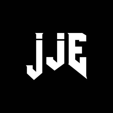 Teknoloji şirketi için JJE mektup logosu tasarımı. JJE logo tasarımı siyah ve beyaz renk kombinasyonu. JJE logosu, JJE vektörü, JJE tasarımı, JJE simgesi, JJE alfabesi. JJE tipografi logosu tasarımı.