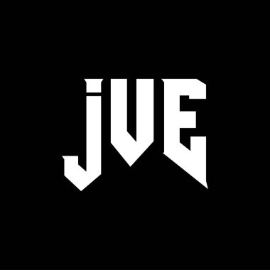 Teknoloji şirketi için JVE mektup logosu tasarımı. JVE logo tasarımı siyah ve beyaz renk kombinasyonu. JVE logosu, JVE vektörü, JVE tasarımı, JVE simgesi, JVE alfabesi. JVE tipografi logosu tasarımı.
