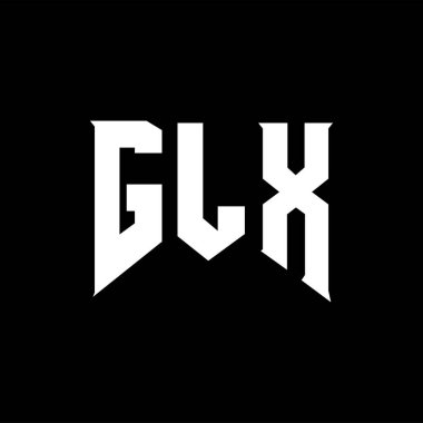 Teknoloji şirketi için GLX harf logosu tasarımı. GLX logo tasarımı siyah ve beyaz renk kombinasyonu. GLX logosu, GLX vektörü, GLX tasarımı, GLX simgesi, GLX alfabesi. GLX tipografi logosu tasarımı.