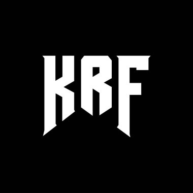 Teknoloji şirketi için KRF mektup logosu tasarımı. KRF logo tasarımı siyah ve beyaz renk kombinasyonu. KRF logosu, KRF vektörü, KRF tasarımı, KRF simgesi, KRF alfabesi. KRF tipografi logosu tasarımı.