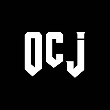 Teknoloji şirketi için OCJ mektup logosu tasarımı. OCJ logo tasarımı siyah ve beyaz renk kombinasyonu. OCJ logosu, OCJ vektörü, OCJ tasarımı, OCJ simgesi, OCJ alfabesi. OCJ tipografi logosu tasarımı.