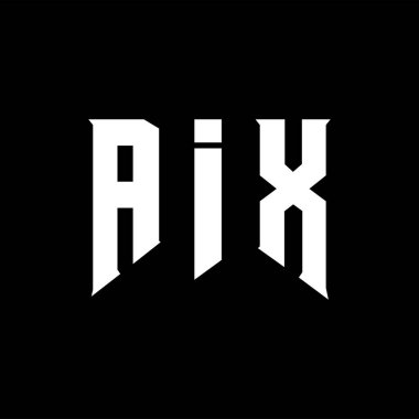 Teknoloji şirketi için AIX harf logosu tasarımı. AIX logo tasarımı siyah ve beyaz renk kombinasyonu. AIX logosu, AIX vektörü, AIX tasarımı, AIX simgesi, AIX alfabesi. AIX tipografi logosu tasarımı.
