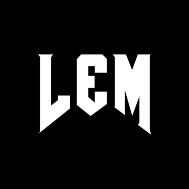 Teknoloji şirketi için LEM mektup logosu tasarımı. Ay modülü logosu siyah ve beyaz renk kombinasyonu tasarladı. Ay logosu, ay modülü vektörü, ay modülü tasarımı, ay modülü simgesi, ay modülü alfabesi. LEM tipografi logosu tasarımı.