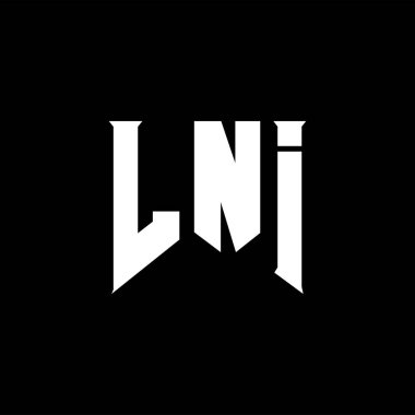 Teknoloji şirketi için LNI harf logosu tasarımı. LNI logo tasarımı siyah ve beyaz renk kombinasyonu. LNI logosu, LNI vektörü, LNI tasarımı, LNI simgesi, LNI alfabesi. LNI tipografi logosu tasarımı.