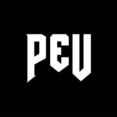 Teknoloji şirketi için PEU mektup logosu tasarımı. PEU logosu siyah-beyaz renk kombinasyonu tasarladı. PEU logosu, PEU vektörü, PEU tasarımı, PEU simgesi, PEU alfabesi. PEU tipografi logosu tasarımı.