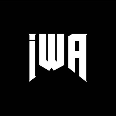Teknoloji şirketi için IWA mektup logosu tasarımı. IWA logo tasarımı siyah ve beyaz renk kombinasyonu. IWA logosu, IWA vektörü, IWA tasarımı, IWA simgesi, IWA alfabesi. IWA tipografi logosu tasarımı.