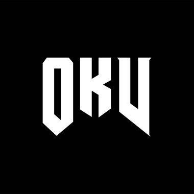 Teknoloji şirketi için OKV harf logosu tasarımı. OKV logo tasarımı siyah ve beyaz renk kombinasyonu. OKV logosu, OKV vektörü, OKV tasarımı, OKV simgesi, OKV alfabesi. OKV tipografi logosu tasarımı.