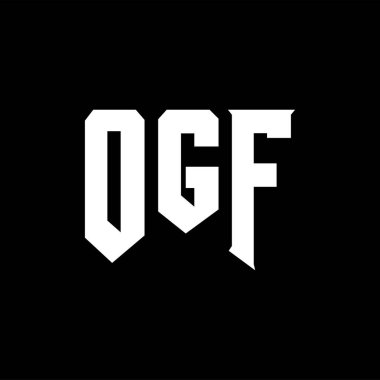 Teknoloji şirketi için OGF mektup logosu tasarımı. OGF logo tasarımı siyah ve beyaz renk kombinasyonu. OGF logosu, OGF vektörü, OGF tasarımı, OGF simgesi, OGF alfabesi. OGF tipografi logosu tasarımı.