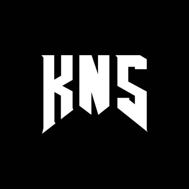 Teknoloji şirketi için KNS harf logosu tasarımı. KNS logo tasarımı siyah ve beyaz renk kombinasyonu. KNS logosu, KNS vektörü, KNS tasarımı, KNS simgesi, KNS alfabesi. KNS tipografi logosu tasarımı.