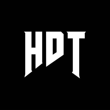 Teknoloji şirketi için HDT harf logosu tasarımı. HDT logo tasarımı siyah ve beyaz renk kombinasyonu. HDT logosu, HDT vektörü, HDT tasarımı, HDT simgesi, HDT alfabesi. HDT tipografi logosu tasarımı.