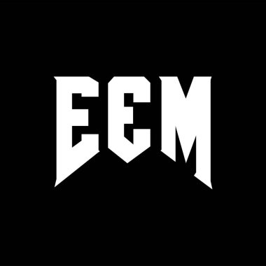 Teknoloji şirketi için EEM mektup logosu tasarımı. Elektromanyetik logo siyah-beyaz renk kombinasyonu tasarladı. EEM logosu, EEM vektörü, EEM tasarımı, EEM simgesi, EEM alfabesi. AÇM tipografi logosu tasarımı.