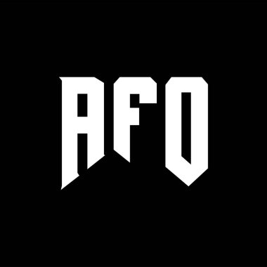 Teknoloji şirketi için AFO mektup logosu tasarımı. AFO logo tasarımı siyah ve beyaz renk kombinasyonu. AFO logosu, AFO vektörü, AFO tasarımı, AFO simgesi, AFO alfabesi. AFO tipografi logosu tasarımı.