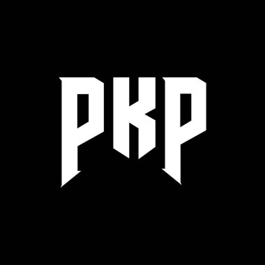 Teknoloji şirketi için PKP mektup logosu tasarımı. PKP logo tasarımı siyah ve beyaz renk kombinasyonu. PKP logosu, PKP vektörü, PKP tasarımı, PKP simgesi, PKP alfabesi. PKP tipografi logosu tasarımı.