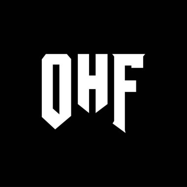 Teknoloji şirketi için YF mektup logosu tasarımı. OHF logo tasarımı siyah ve beyaz renk kombinasyonu. OHF logosu, OHF vektörü, OHF tasarımı, OHF simgesi, OHF alfabesi. YF tipografi logosu tasarımı.