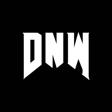 Teknoloji şirketi için DNW harf logosu tasarımı. DNW logo tasarımı siyah ve beyaz renk kombinasyonu. DNW logosu, DNW vektörü, DNW tasarımı, DNW simgesi, DNW alfabesi. DNW tipografi logosu tasarımı.