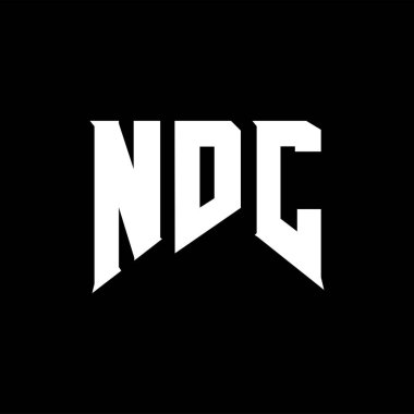 Teknoloji şirketi için NDC mektup logosu tasarımı. NDC logo tasarımı siyah ve beyaz renk kombinasyonu. NDC logosu, NDC vektörü, NDC tasarımı, NDC simgesi, NDC alfabesi. NDC tipografi logosu tasarımı.