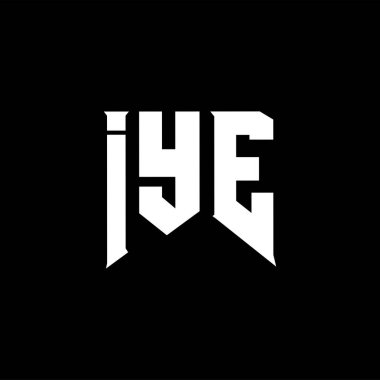 Teknoloji şirketi için IYE mektup logosu tasarımı. IYE logo tasarımı siyah ve beyaz renk kombinasyonu. IYE logosu, IYE vektörü, IYE tasarımı, IYE simgesi, IYE alfabesi. IYE tipografi logosu tasarımı.